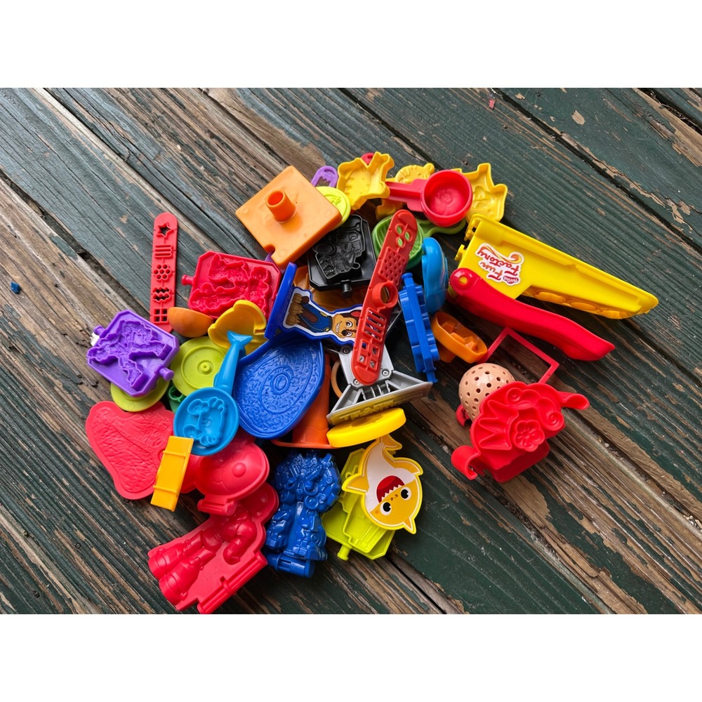 Play-Doh Fun Factory and Assorted Molds Lot Paw Patrol Baby Shark Tools